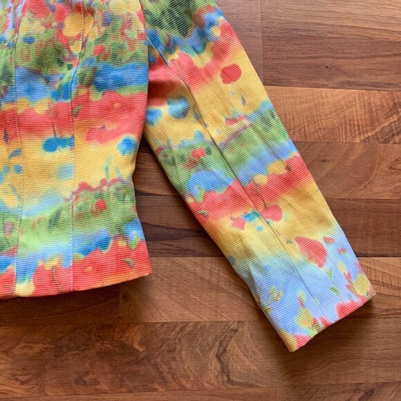 Vtg Albert Makali Jacket Short Colorful Lined Long Sleeve Button Shirt USA 8 - Picture 5 of 12